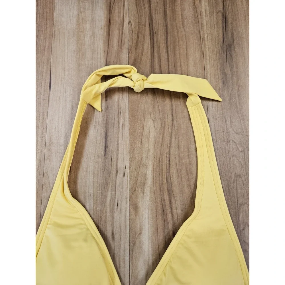 Michael Kors Logo-Ring Halter 2-Piece Bikini Swimsuit Yellow Women's Size Small